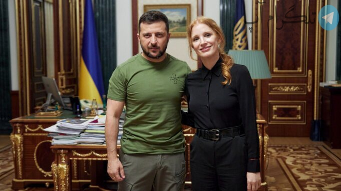 بازیگر برنده اسکار با رئیس جمهور اوکراین ملاقات کرد – تلگرام آپ